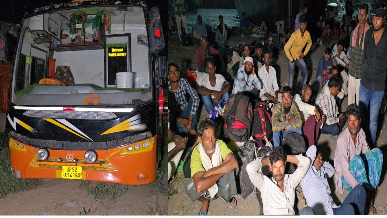 300 passengers in private bus many women children became unconscious Karnal Police impounded bus