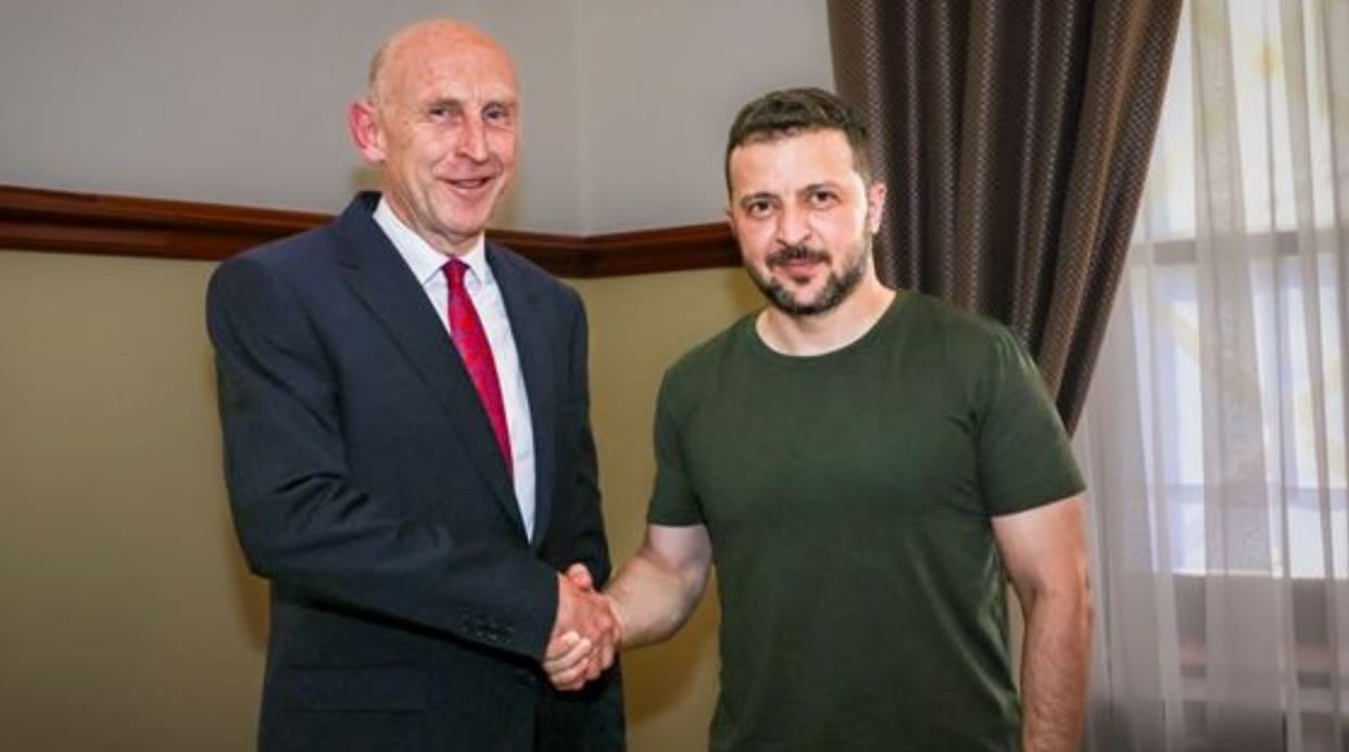 British Defense Minister John Healey meets President Zelensky during Ukraine visit promises more support
