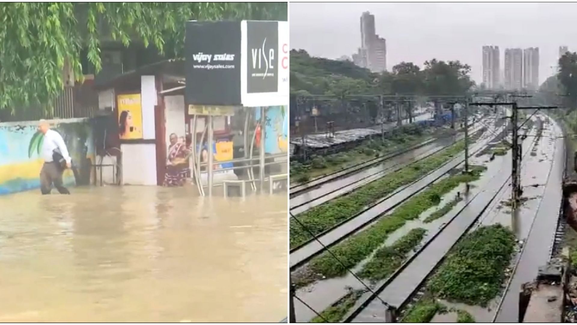 Mumbai Weather Update Rain Fall Continues Waterlogged Streets, Trains ...