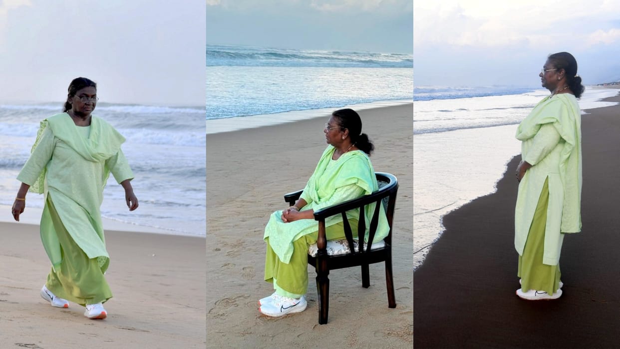 Odisha: President enjoyed the waves and winds on the beach in Puri in the morning, shared his thoughts