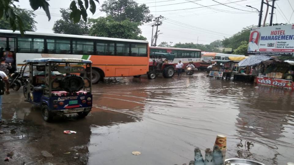 little rain worsened condition of Smart City interstate bus terminal in Agra