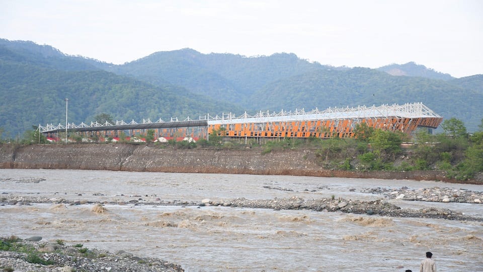 400 meter portion of Gaulapar Stadium got hit by landslide in haldwani