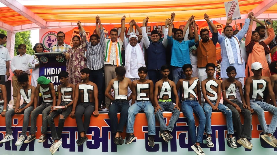 Student organizations protest against NTA at Jantar Mantar