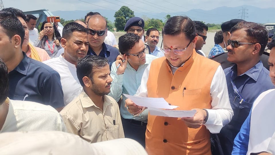 CM Dhami conducted aerial inspection of flood affected and waterlogged areas in kumaon