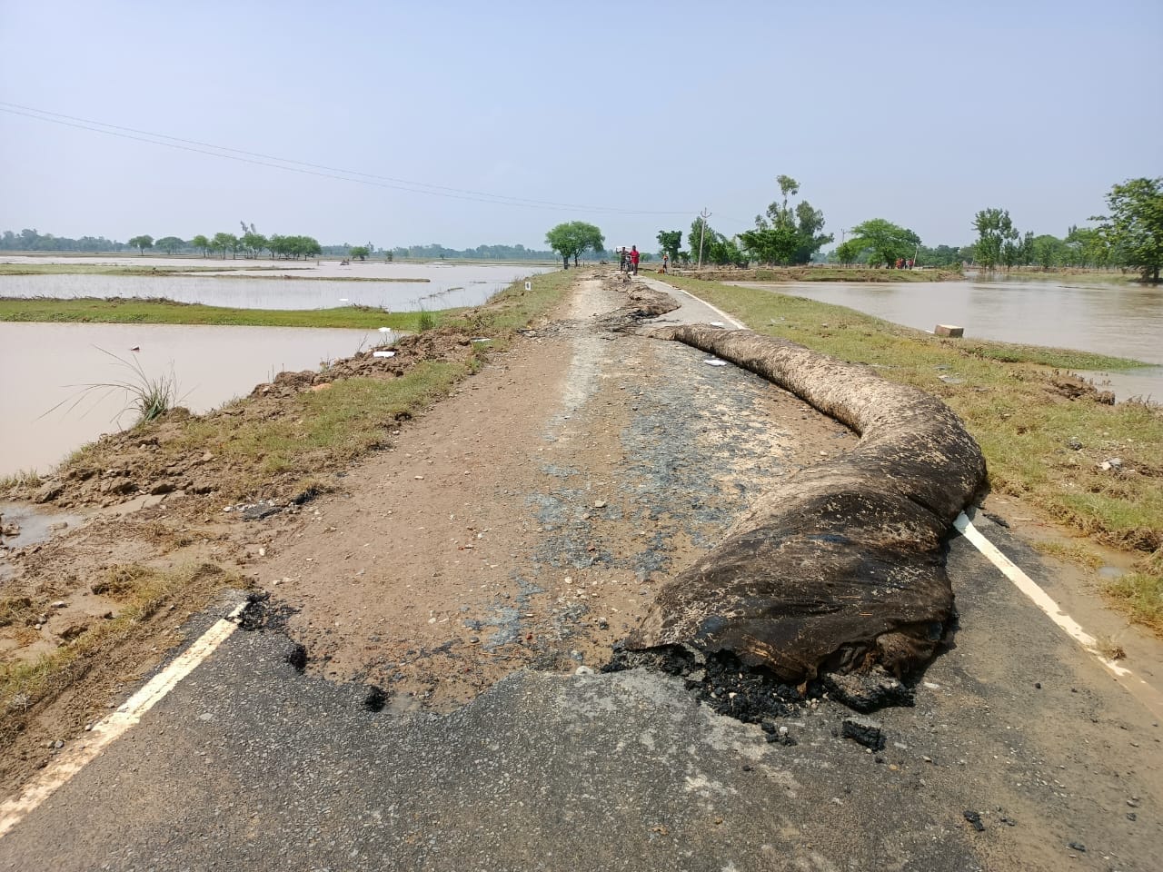 Flood like situation in Shravasti because of Rapti river.