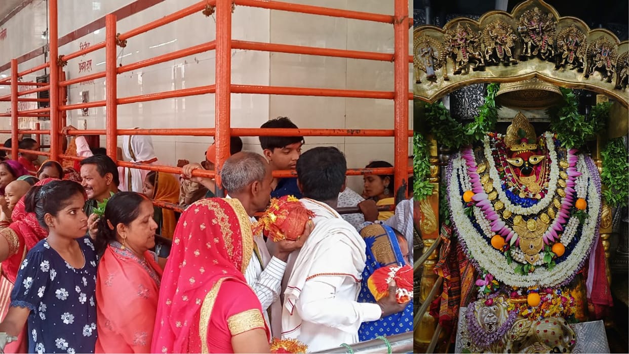 Gupt Navratri panchami one lakh devotees visited Maa Vindhyavasini dham mirzapur
