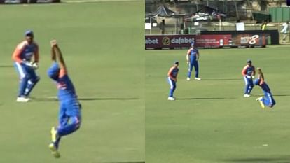 IND vs ZIM: बीच मैदान पर सुपरमैन बने रवि बिश्नोई, लगाई छलांग और लपका कैच, वीडियो देख रह जाएंगे हैरान ind vs zim: third t20i ravi bishnoi catch of brian bennett goes viral, see video