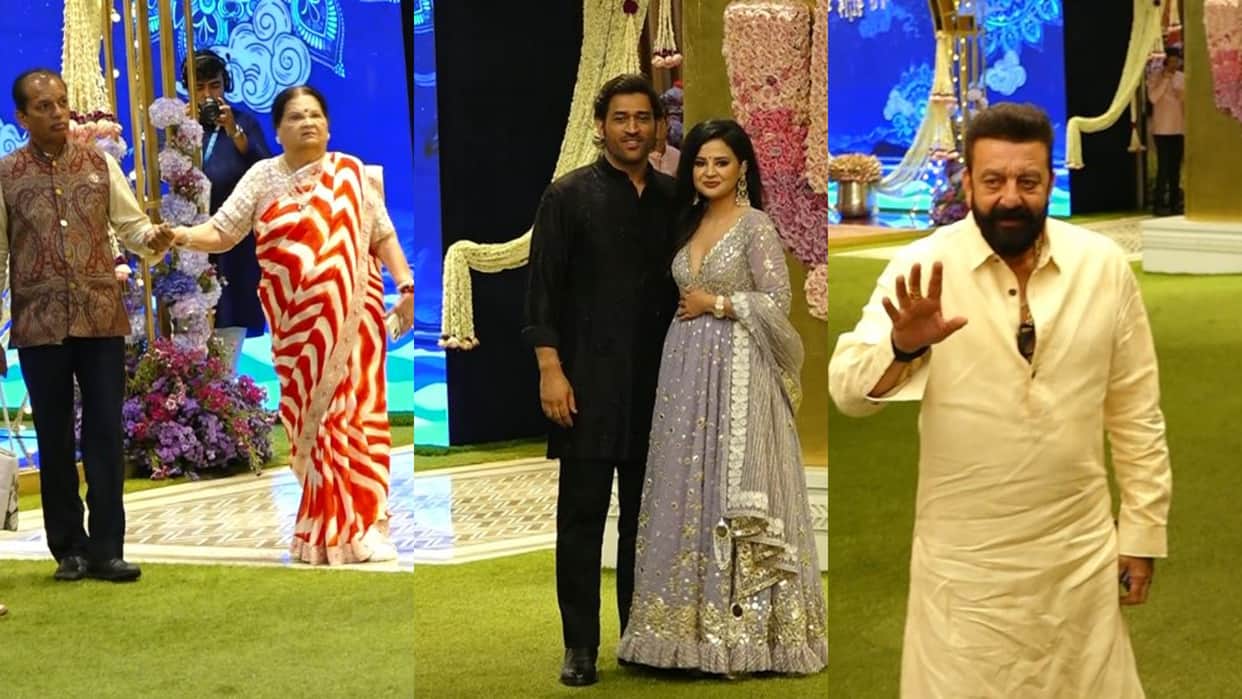 Sanjay Dutt MS Dhoni and others attended Pooja ceremony at AMBANI HOUSE before Anant Radhika wedding