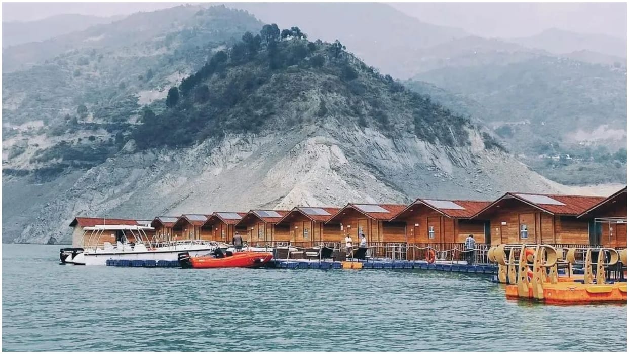 Mini Maldives in India Visit Uttarakhand LeRoi floating huts At New Tehri