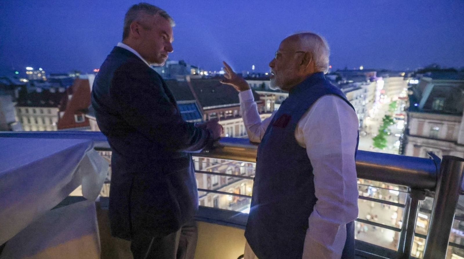 Austrian Chancellor Karl Nehammer welcomed Prime Minister Narendra Modi with a hug in Vienna Photos