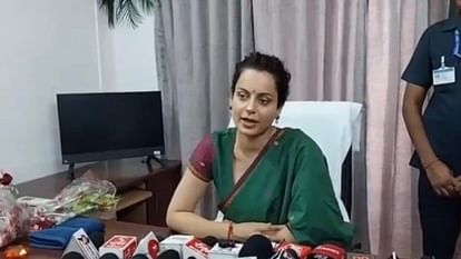 Press conference of MP Kangana Ranaut in Mandi