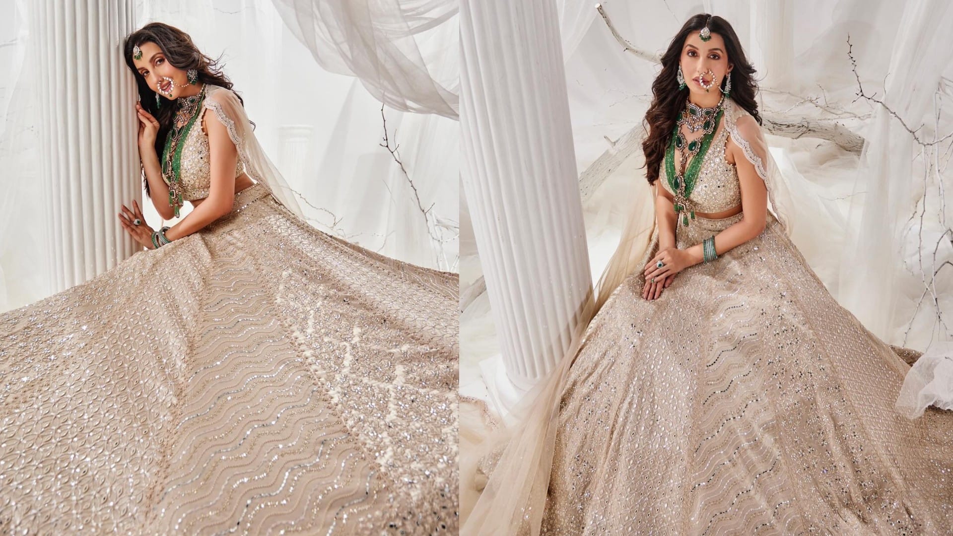 Wedding Fashion inspired by Nora Fatehi Trendy bridal look of nora fatehi instagram
