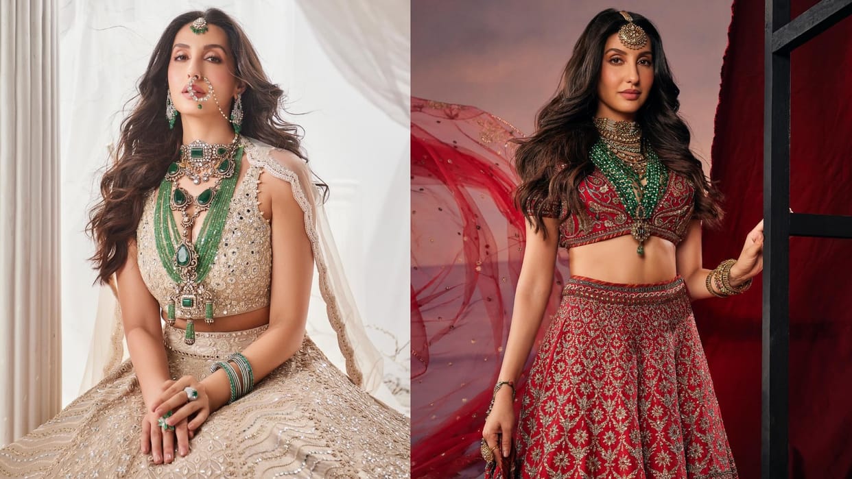 Wedding Fashion inspired by Nora Fatehi Trendy bridal look of nora fatehi instagram