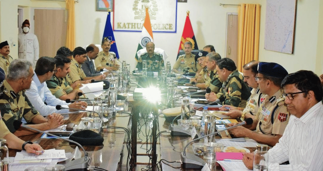 jammu kashmir high level security meeting grid  be strengthened on IB three tier formula to prevent infiltrati