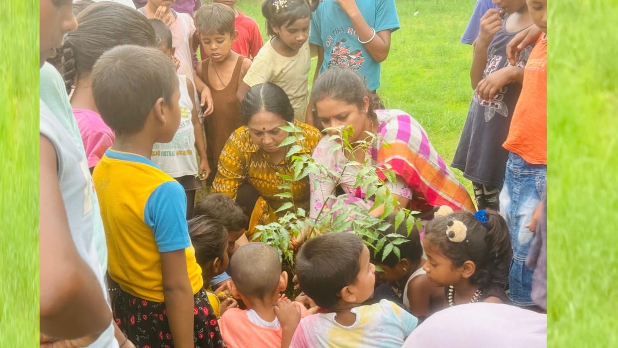 10 trees planted in Gomati Nagar under the look after of Samvedna Sanstha.