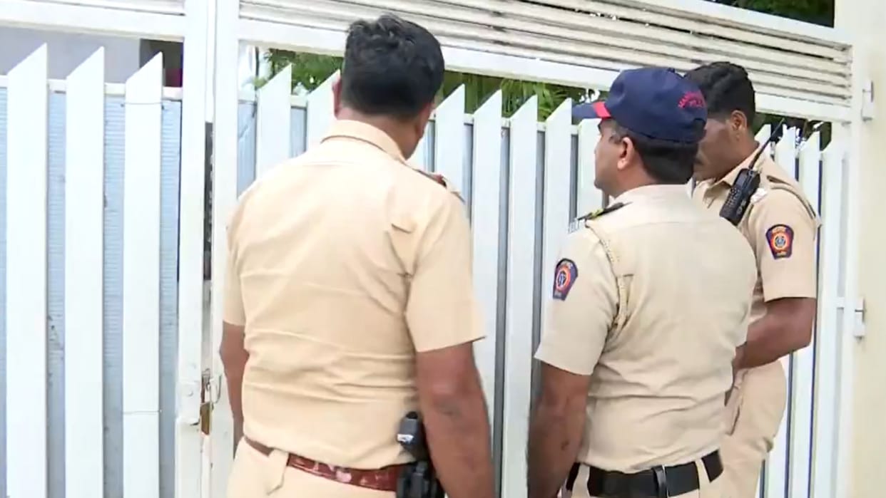 Pune Police personnel arrive at the residence of the Trainee IAS Officer in Pune