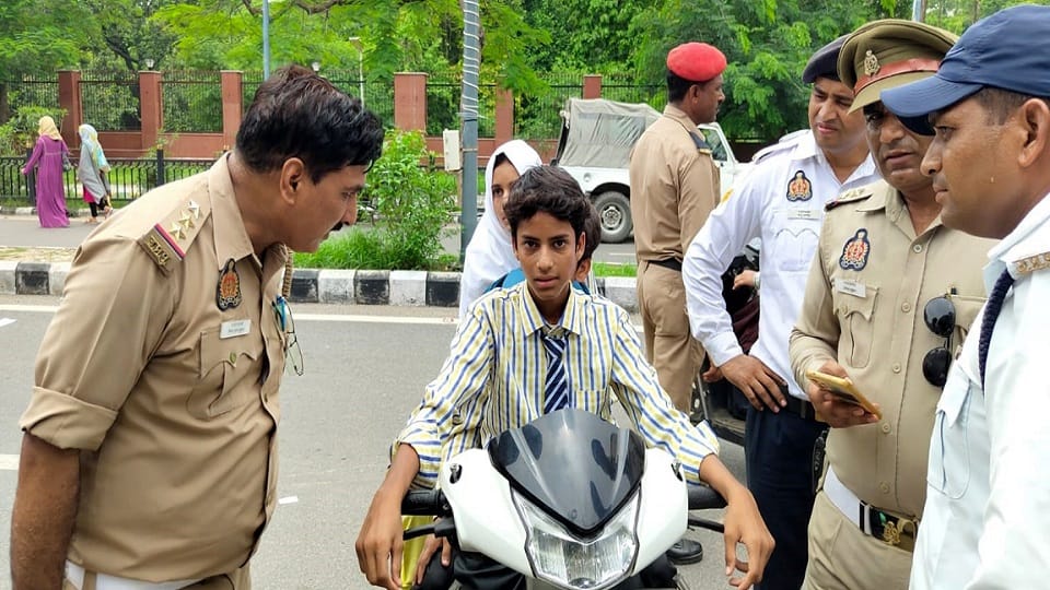 Action against students below 18 years of age come by bike