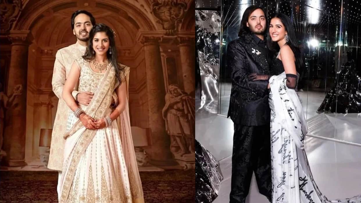 Anant ambani and Radhika merchant Wedding have a look on couple all functions pics dress sangeet haldi mehndi