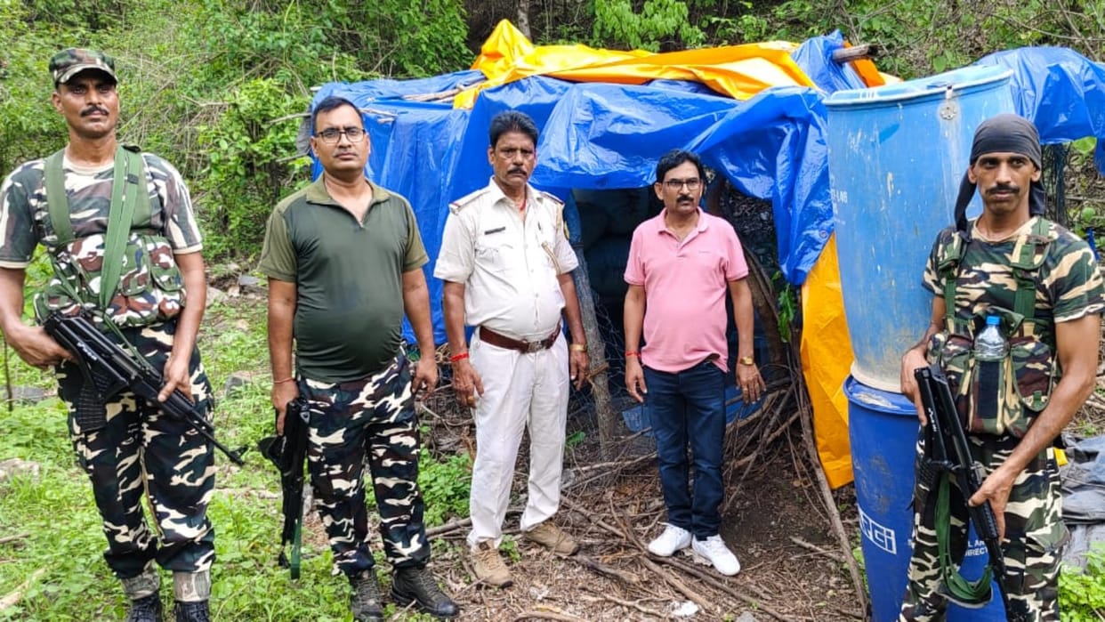 Bihar: SSB-Gaya police recovered huge amount of narcotic substance doda during a raid in forest