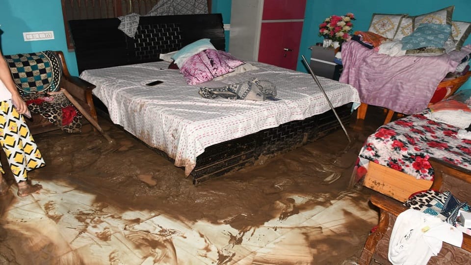 Debris entered people homes due to heavy rain in haldwani