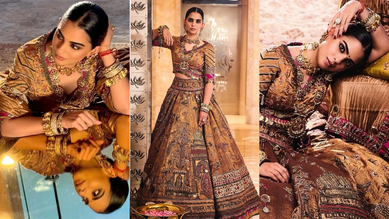 Isha Ambani royal lehenga look in anant radhika wedding rituals latest update of radhika anant wedding