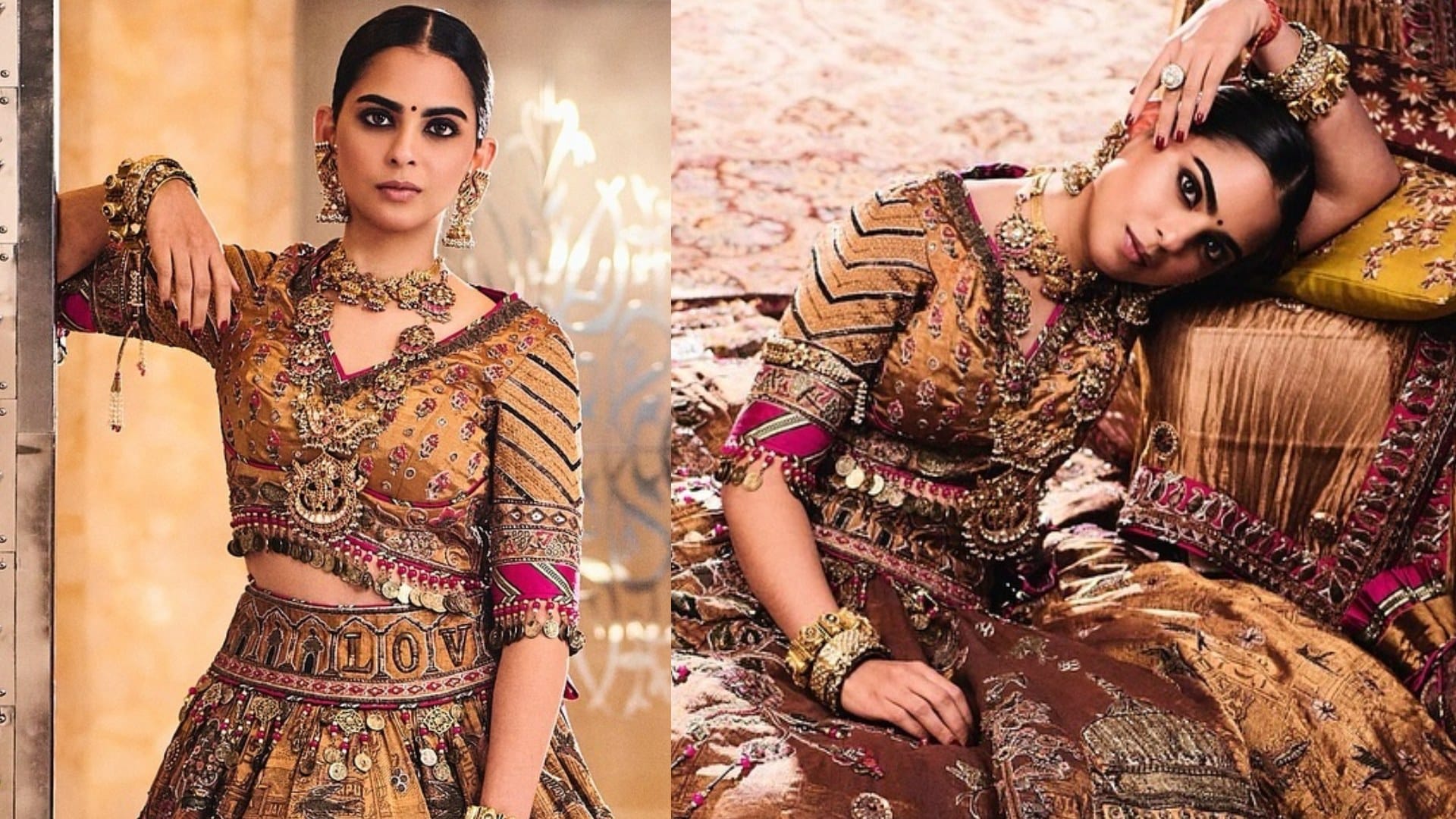 Isha Ambani royal lehenga look in anant radhika wedding rituals latest update of radhika anant wedding