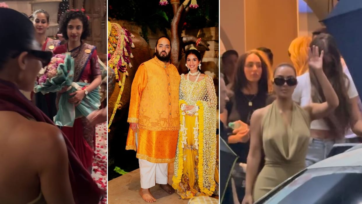 Kim Kardashian REACTS to Getting Mobbed in India Anant Radhika Wedding Videos Grand Welcome at Taj Mahal Hotel
