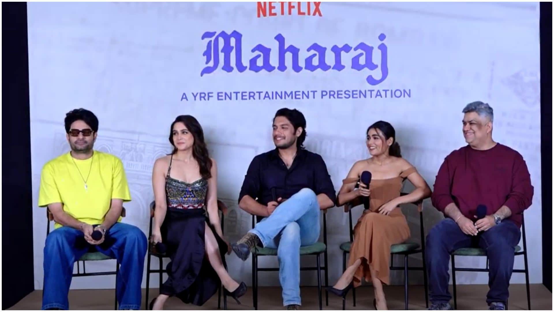 junaid khan jaideep ahlawat shalini sharvari siddharth P malhotra Celebrats Maharaj Success At yrf STUDIO