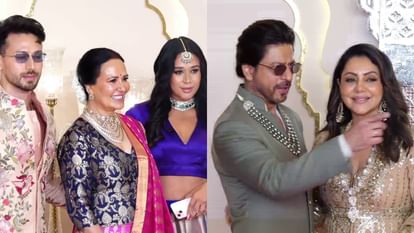 Anant Ambani Radhika Merchant Wedding Photos Ananya Panday Shahrukh Khan Jackie Shroff Salman Khan AR Rahman