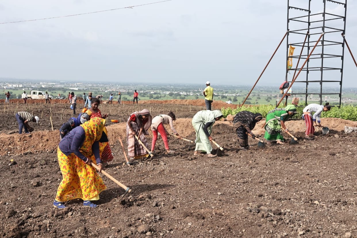 Indore: Sapling plantation record in 24 hours is a challenge for Indore, 11 lakh pits will be dug at Tekri on
