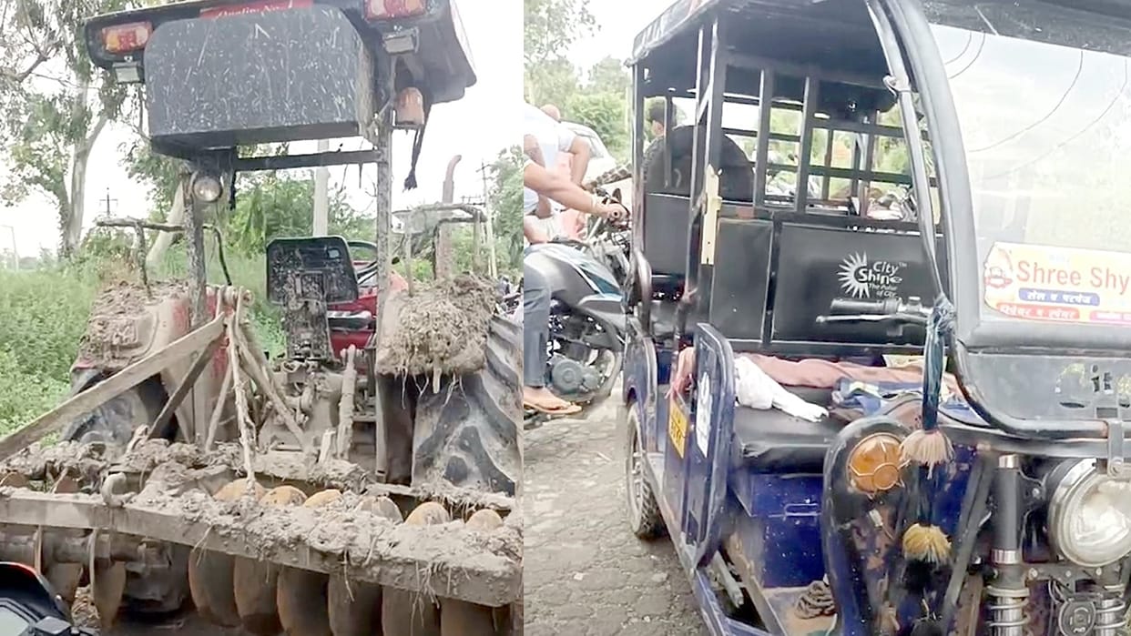 tractor hit erickshaw full of girl students In Jind, eight injured and driver condition critical