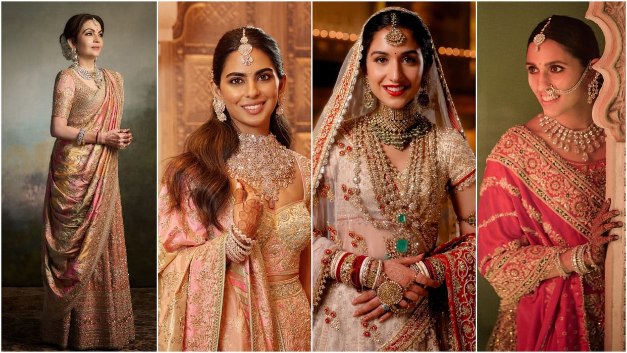Anant Radhika Wedding Nita Ambani, Isha Ambani And Shloka Ambani Ethnic Outfits Latest Photos