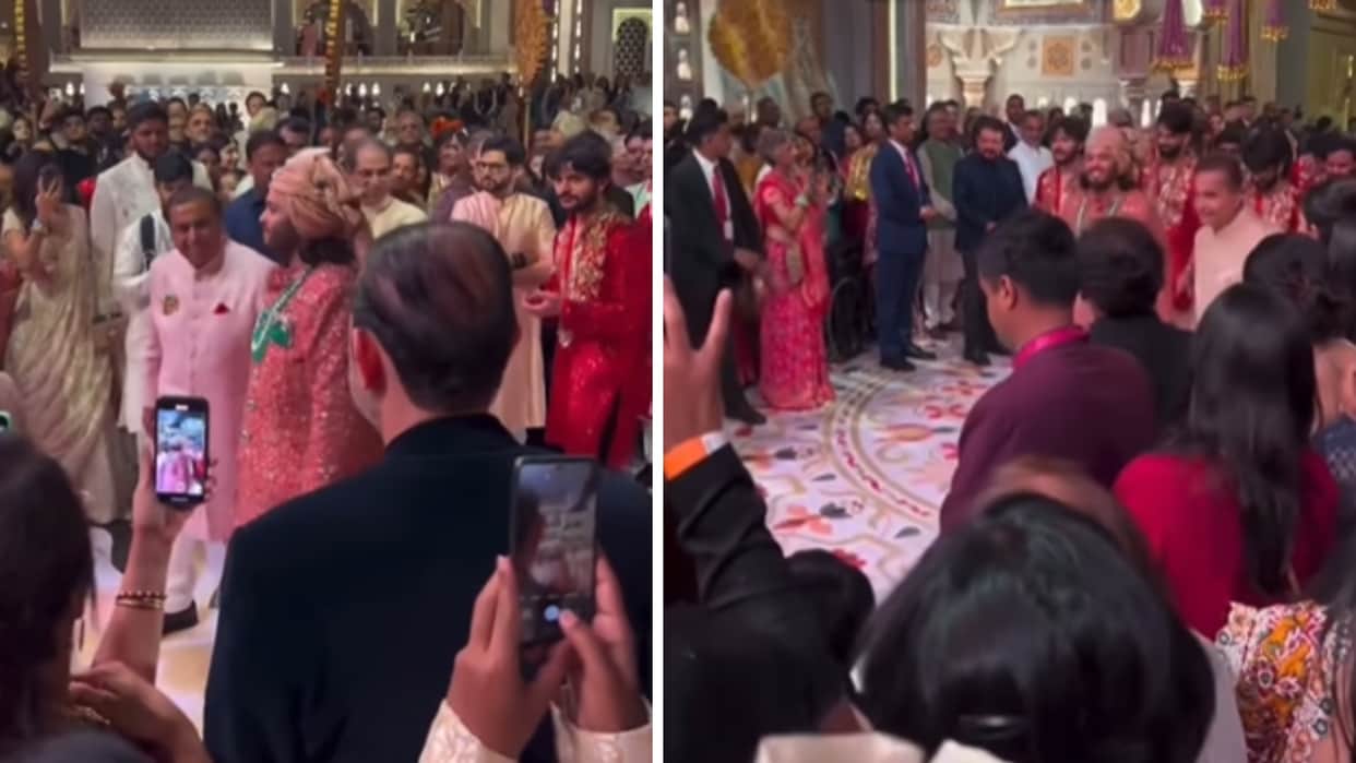 Mukesh and Anil Ambani walk groom Anant for his wedding with Radhika Merchant