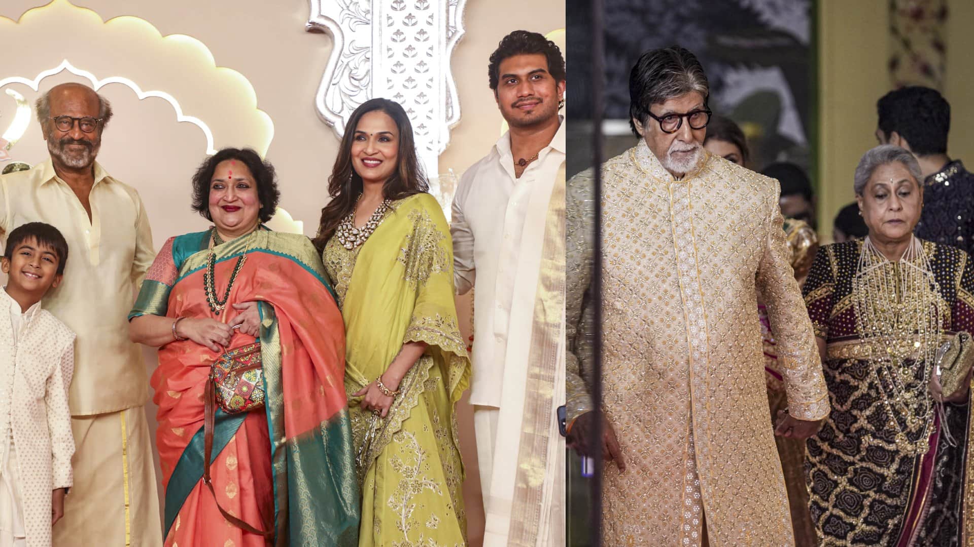 Anant Ambani Radhika Merchant Wedding Photos Ananya Panday Shahrukh Khan Jackie Shroff Salman Khan AR Rahman