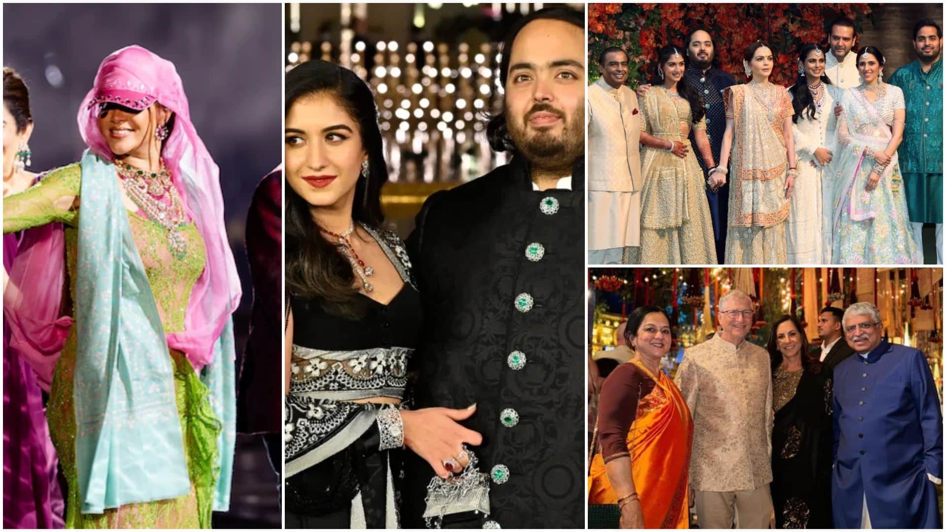 Anant Ambani Radhika Merchant seven Month long Mega wedding engagement to pre wedding and 7 phere photos