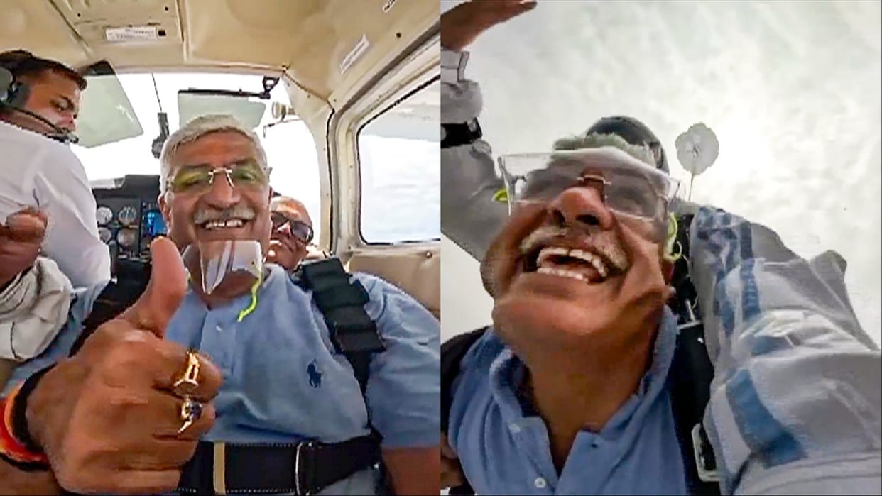 Tourism minister Shekhawat takes part in tandem skydiving, says will boost tourism