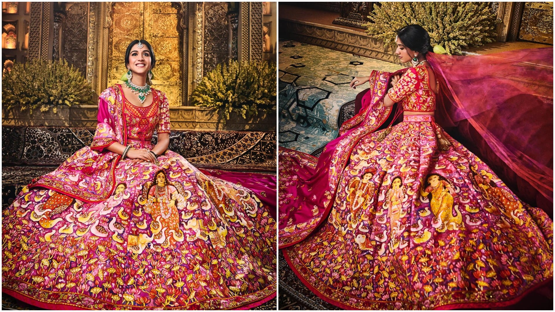 Anant Ambani Radhika Merchant Reception Radhika First Look At Shubh Ashirwad Ceremony
