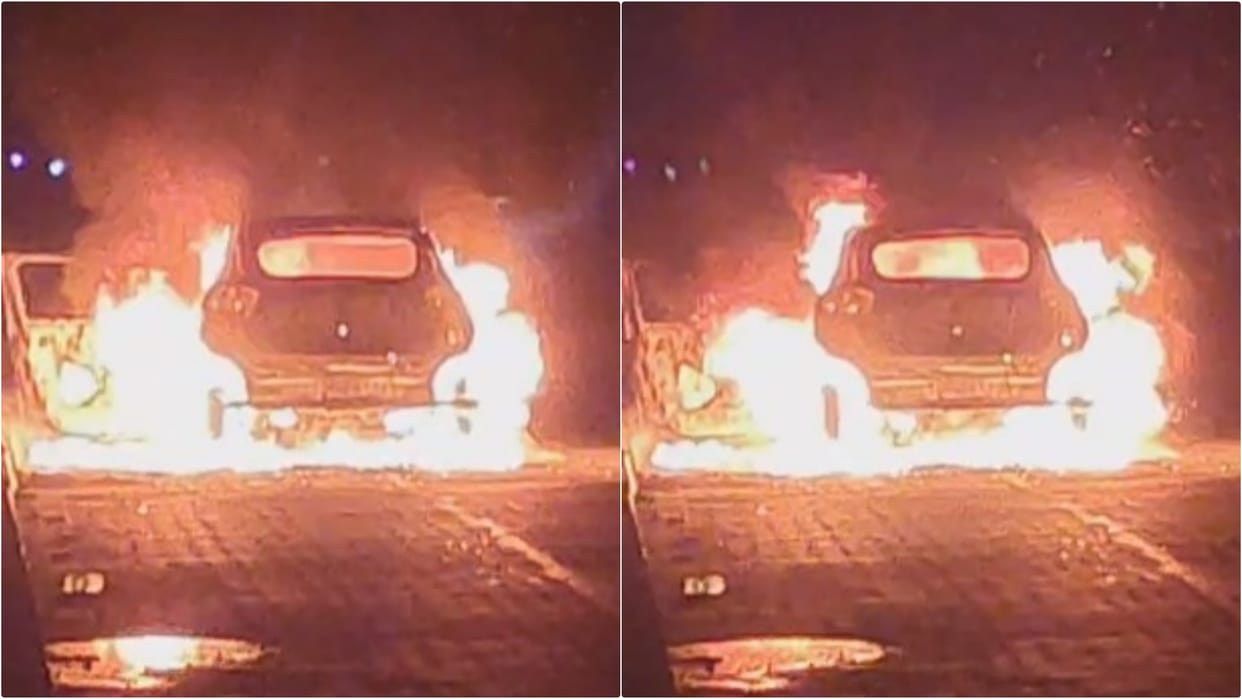Siwan: groom's car caught fire; people saved their lives by jumping out, entire car burned in a few minutes