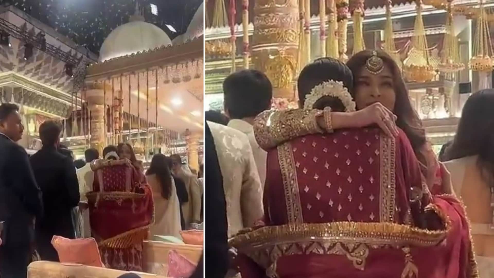 Aishwarya Rai Gets Emotional While Hugging Pregnant Deepika Padukone at Ambani Wedding Watch viral video