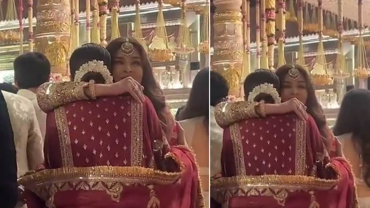 Aishwarya Rai Gets Emotional While Hugging Pregnant Deepika Padukone at Ambani Wedding Watch viral video