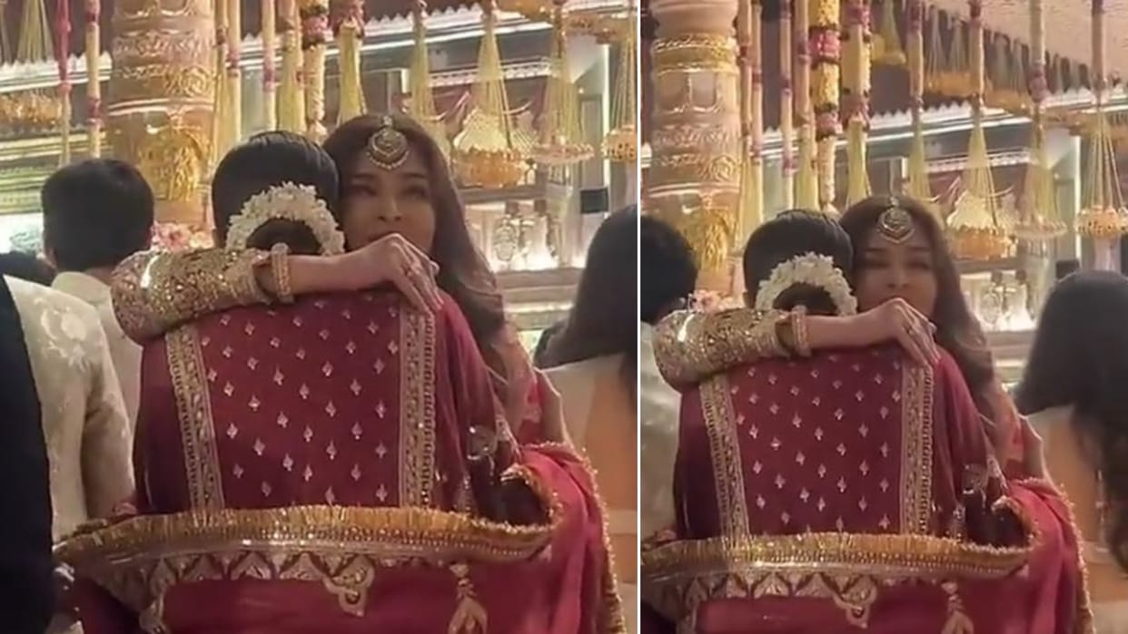 Aishwarya Rai Gets Emotional While Hugging Pregnant Deepika Padukone at Ambani Wedding Watch viral video