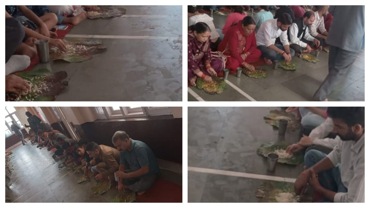 Shimla Tara Devi Temple Langar On Taur Pattal langar on taur leaves