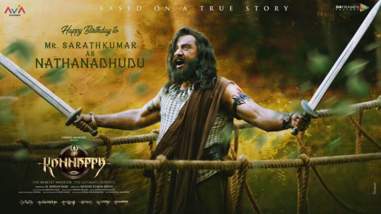 HBD Sarathkumar associated with Vishnu Manchu film Kannappa producers unveiled the character