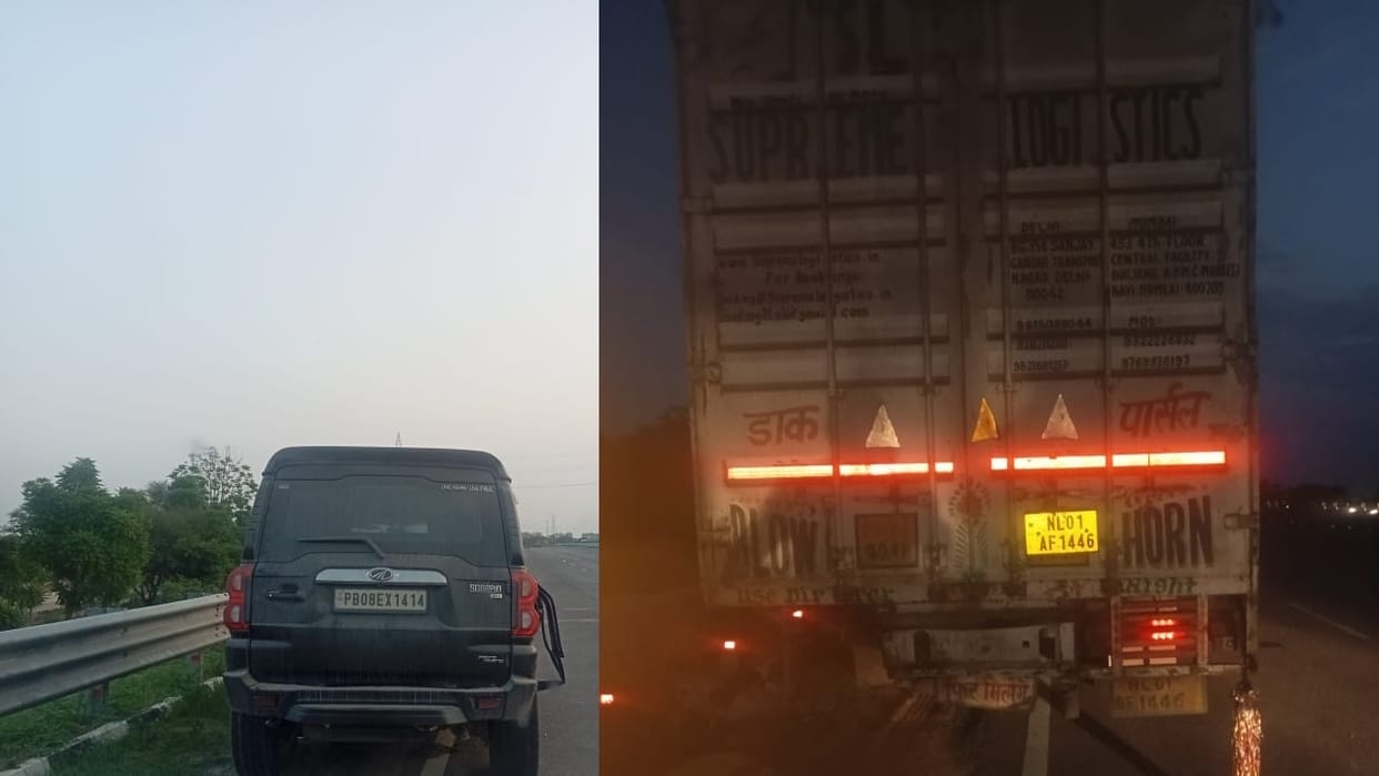 Horrible accident in Mahendragarh, Truck and Scorpio car collide, three people dead and one seriously injured