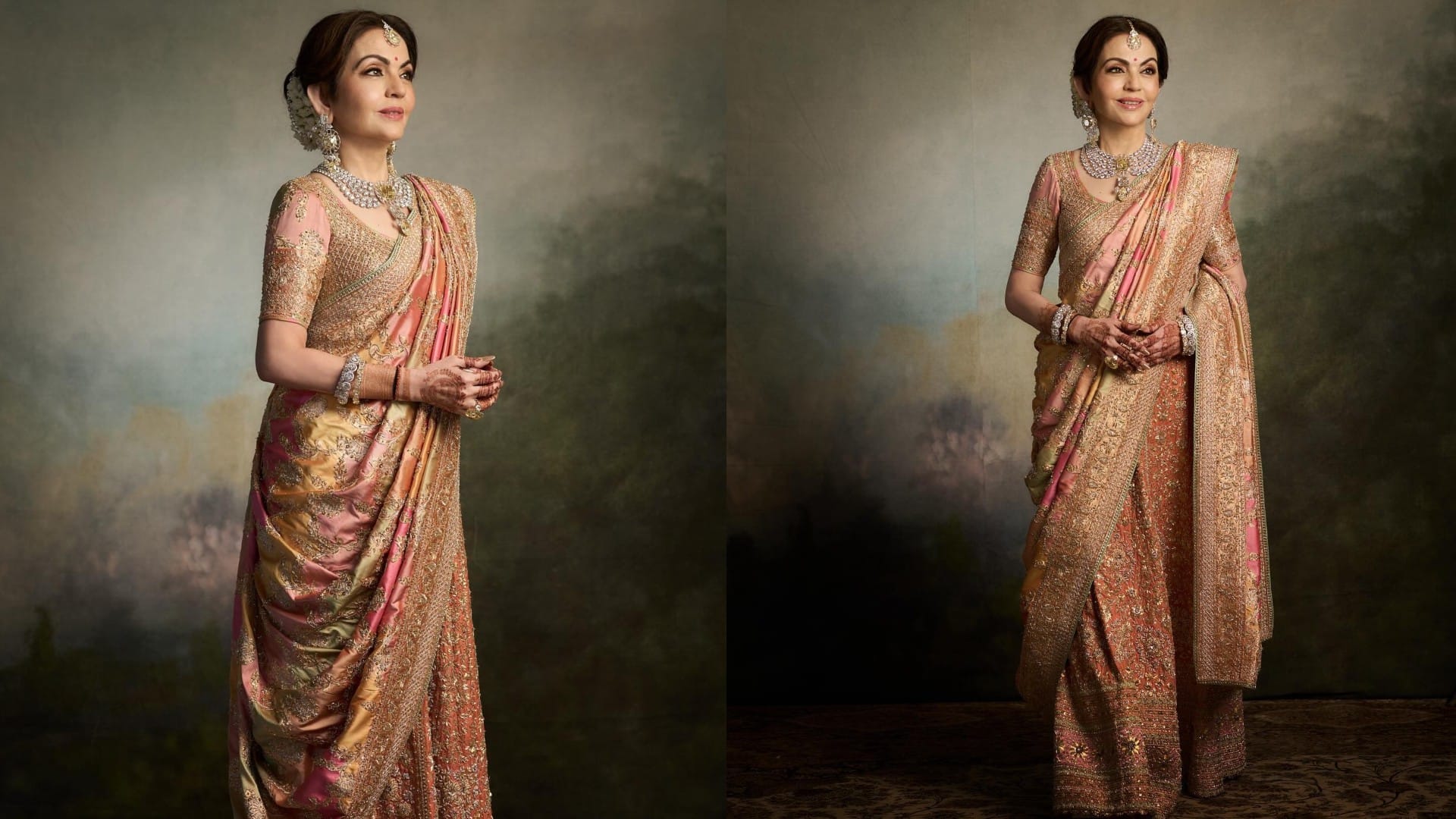 Nita Ambani looks represent Indian handicraft heritage in Anant Radhika wedding