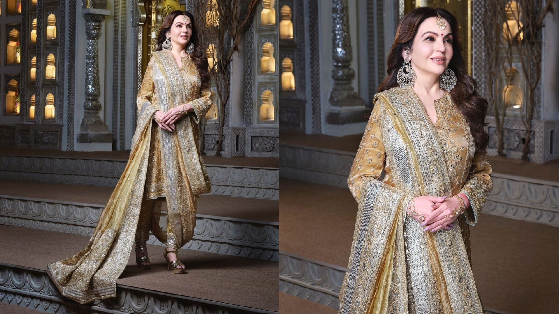 Nita Ambani looks represent Indian handicraft heritage in Anant Radhika wedding