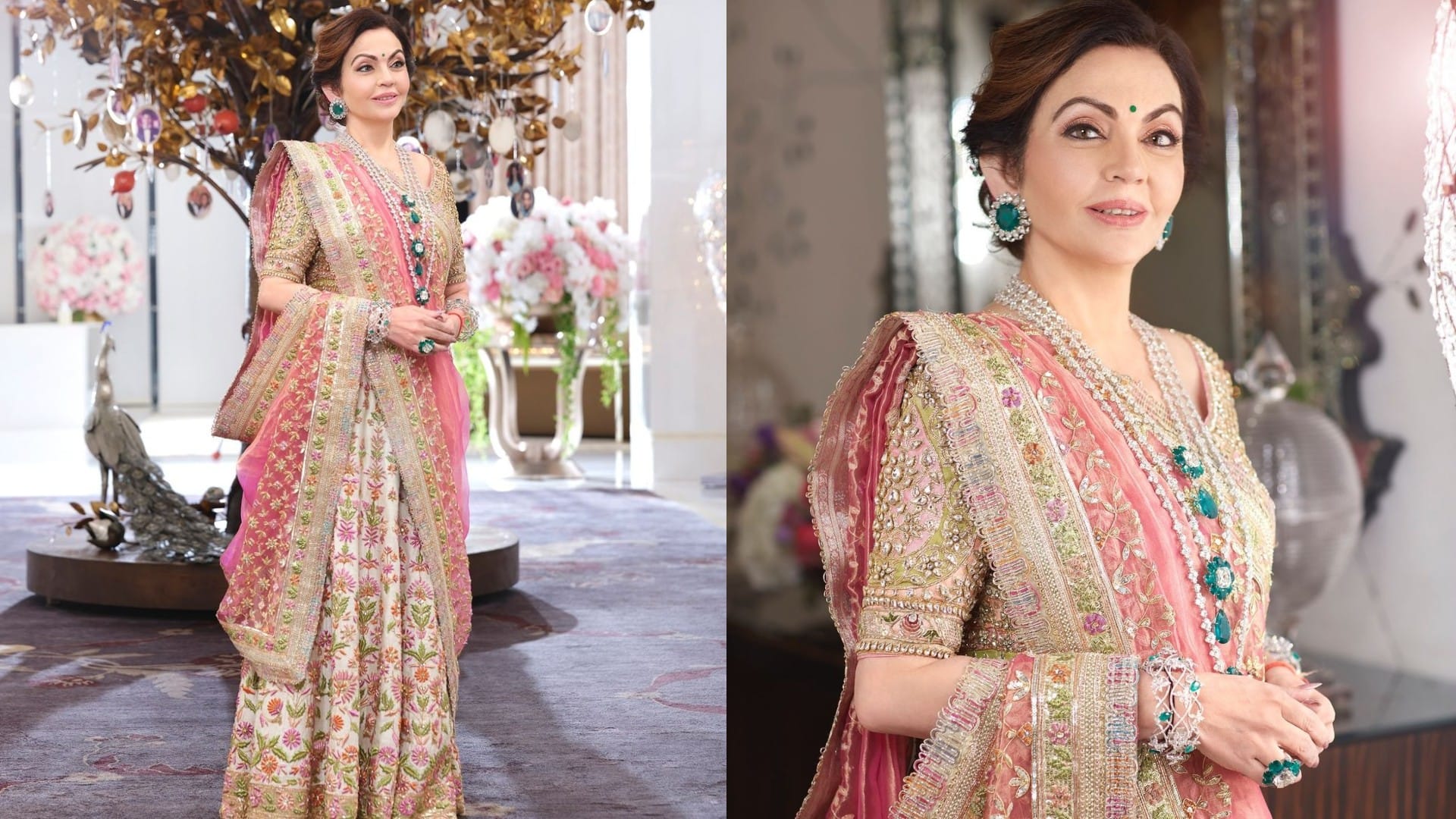 Nita Ambani looks represent Indian handicraft heritage in Anant Radhika wedding