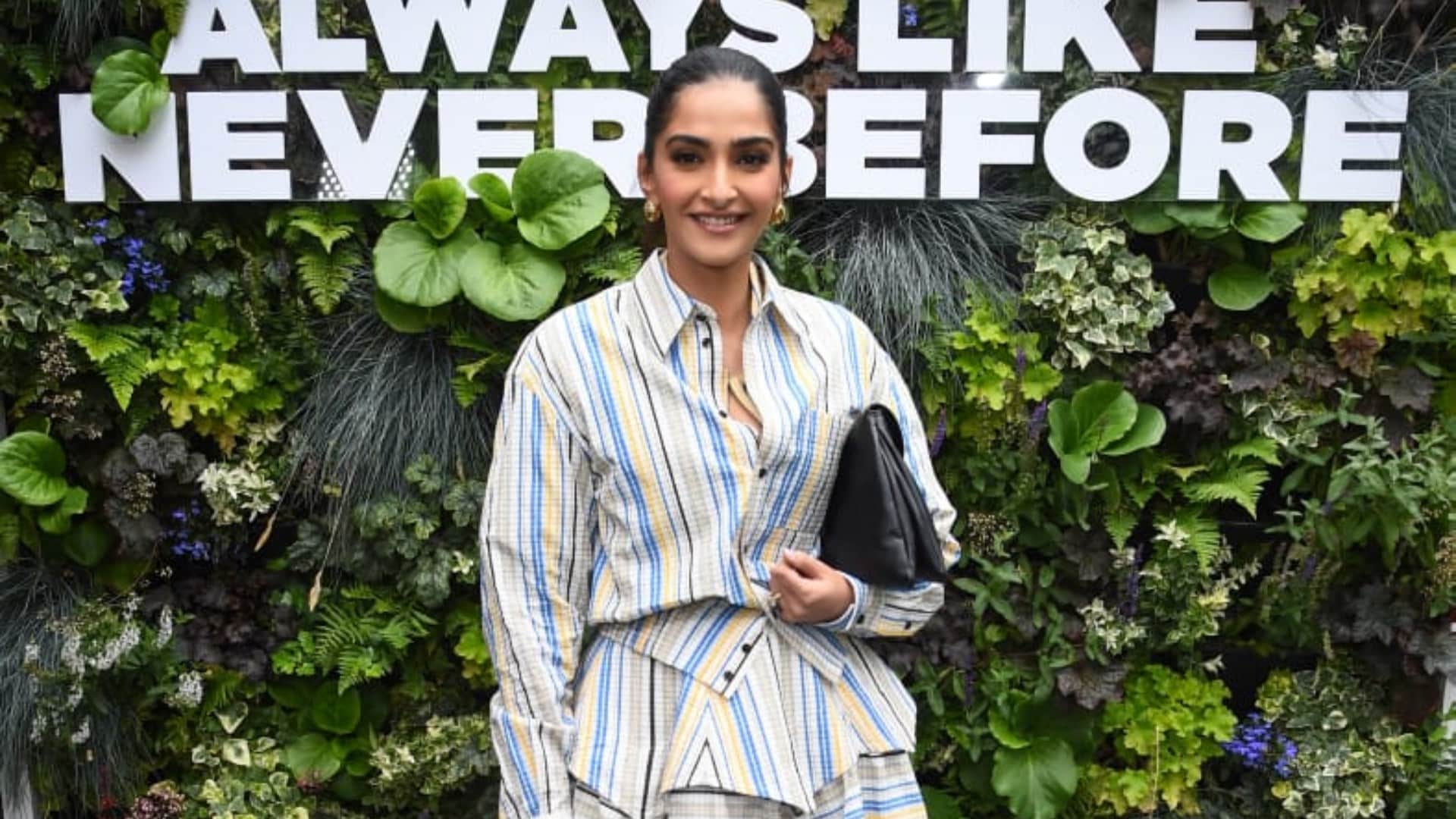 Sonam Kapoor arrived to watch the Women Wimbledon final with husband Anand Ahuja see beautiful photos
