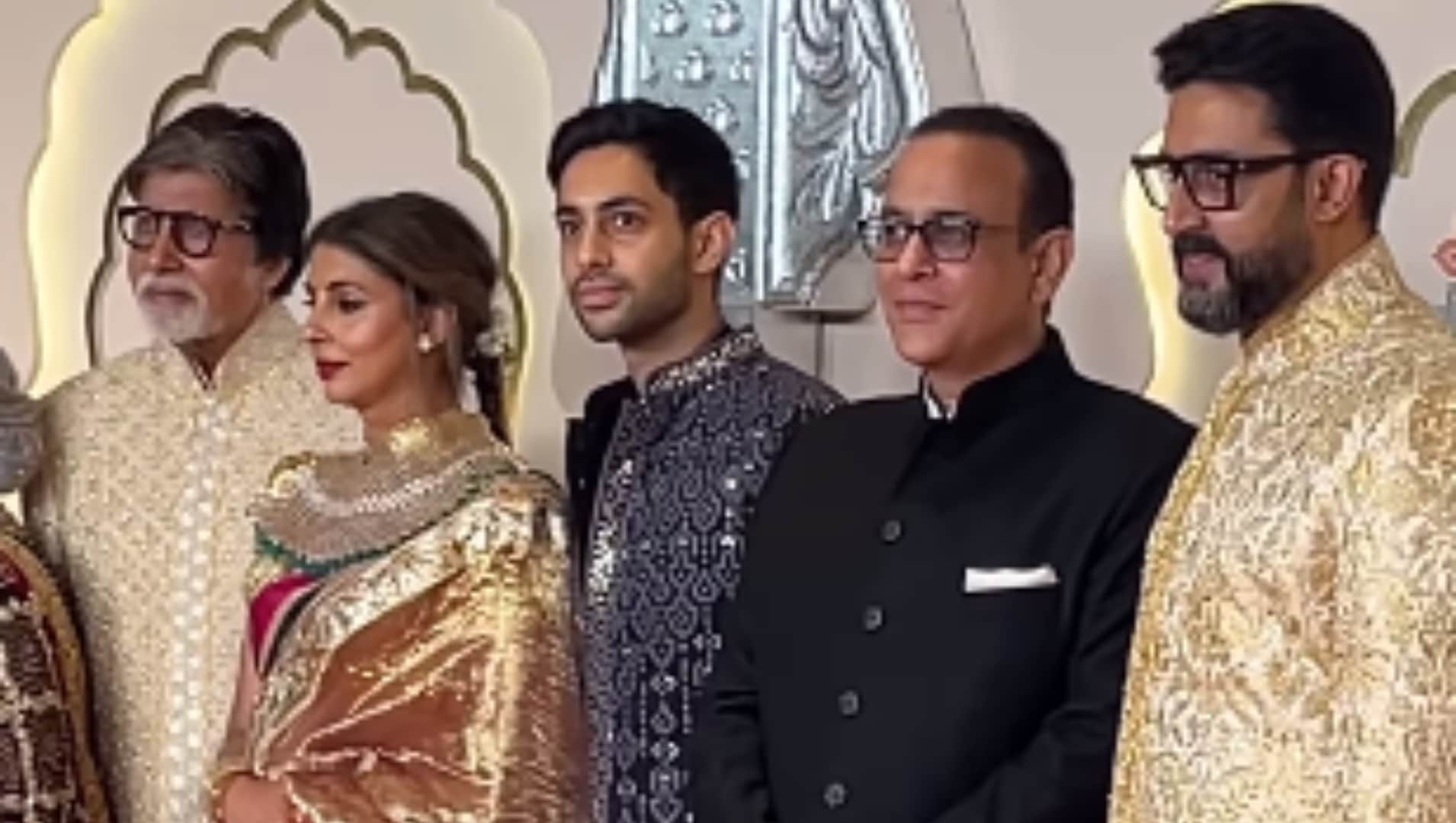 Aishwarya Rai Bachchan and Abhishek Bachchan seen laughing with Hrithik Roshan at Anant Radhika wedding
