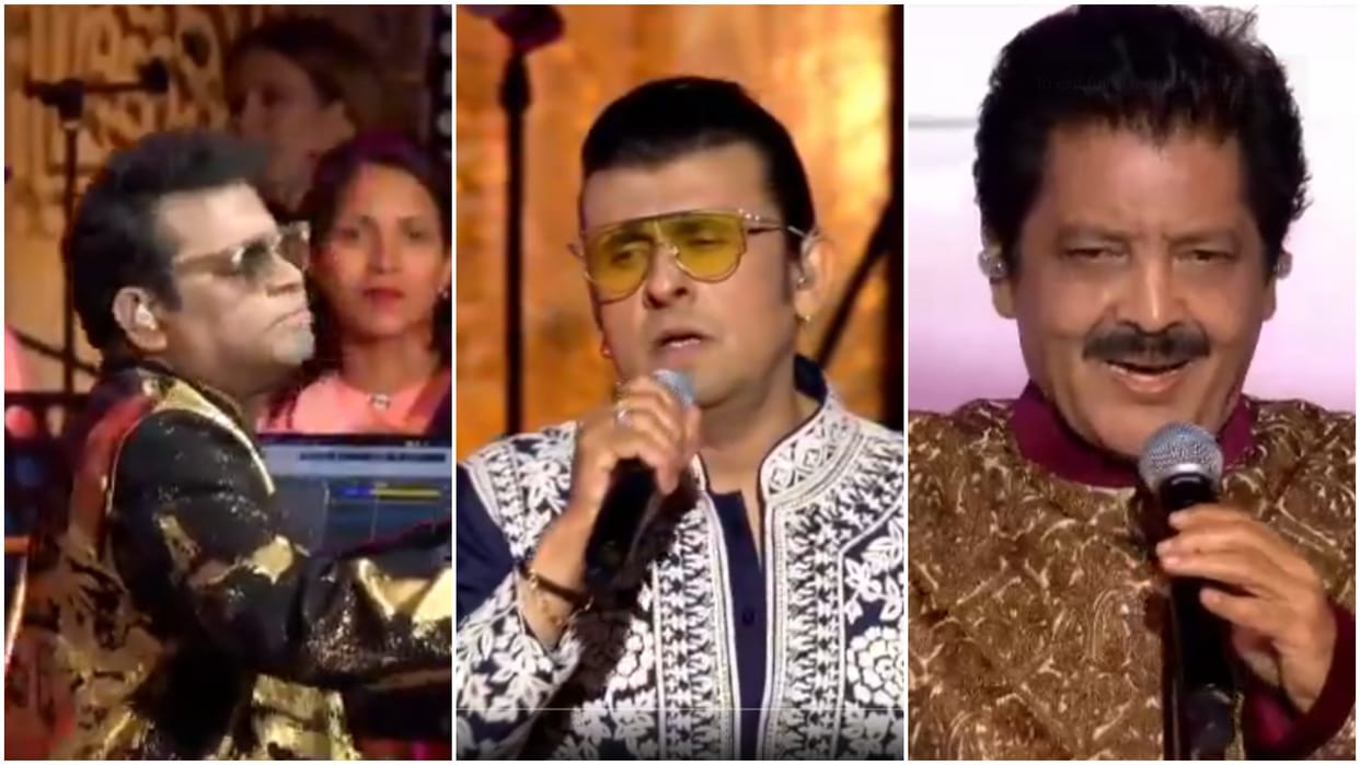Sonu Nigam Udit Narayan AR Rahman Neeti Mohan Performance at Anant Ambani Radhika Merchant Mangal Utsav